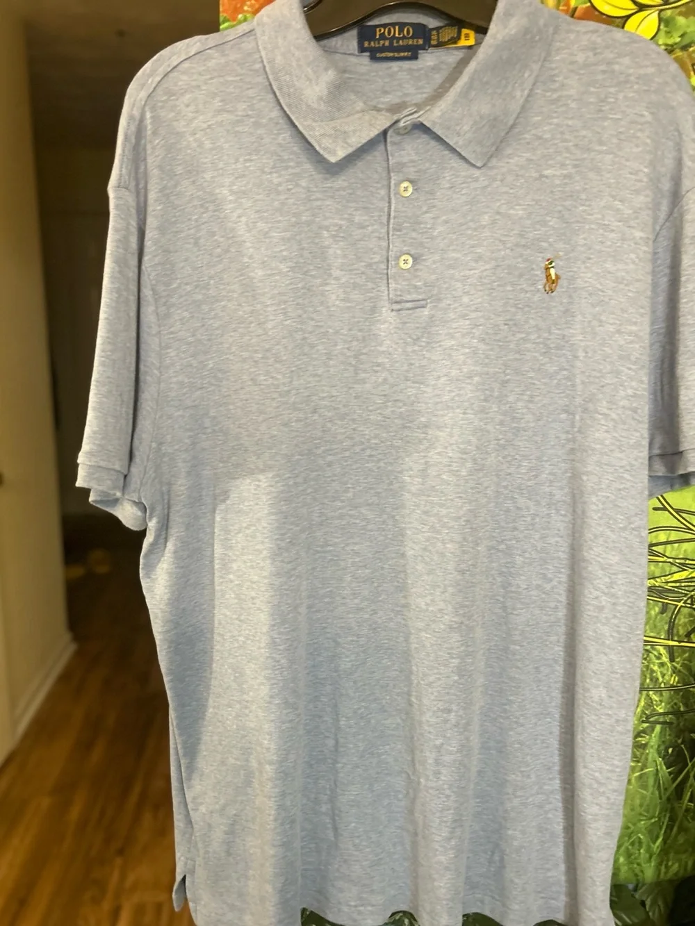 Polo by Ralph Lauren Light Blue Slim Fit Polo | Size: XL